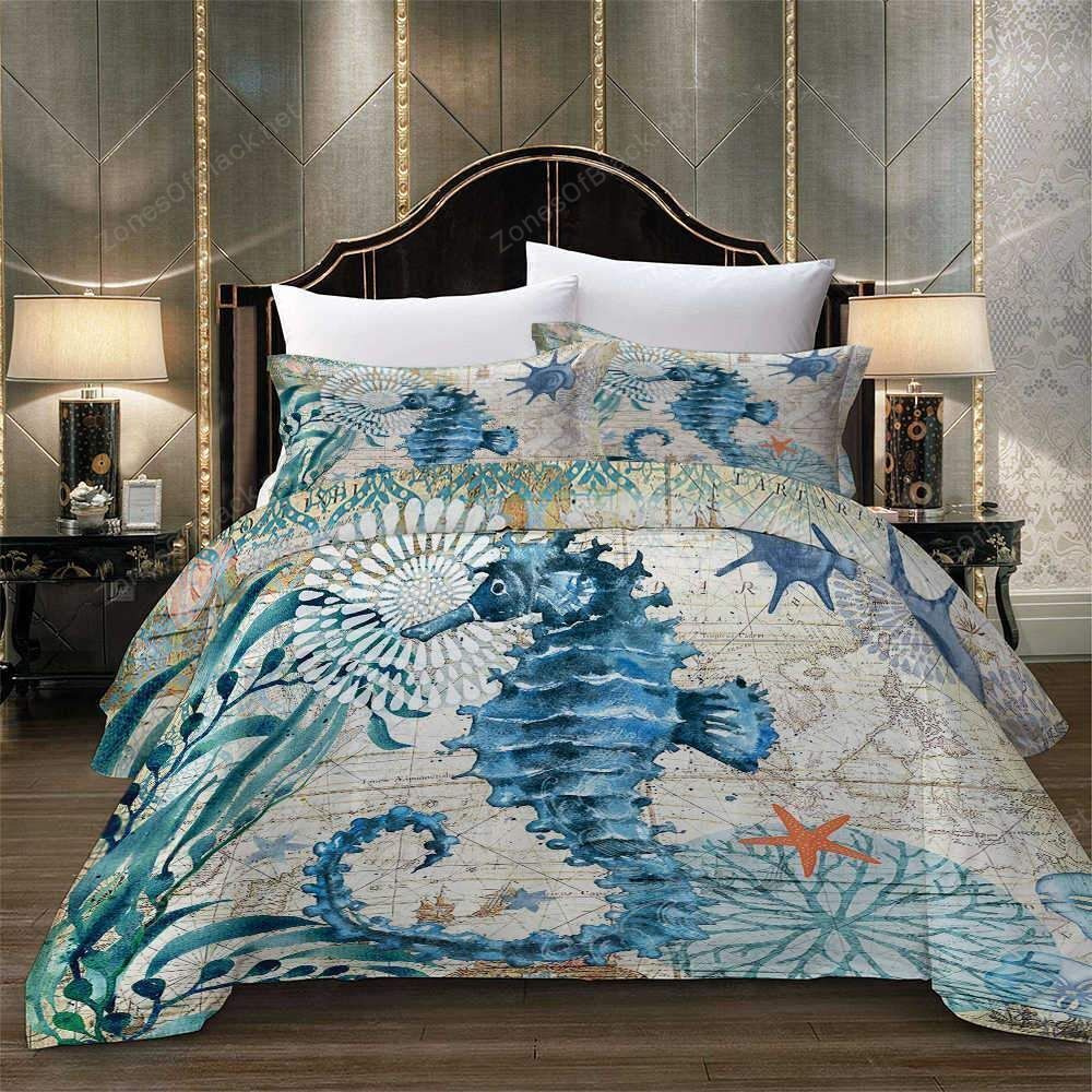 3D Seahorse Animal Printed Bedding Set Bedroom Decor