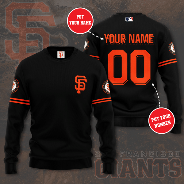 Personalized San Francisco Giants All Over Print 3D Sweatshirt – Black-Tph