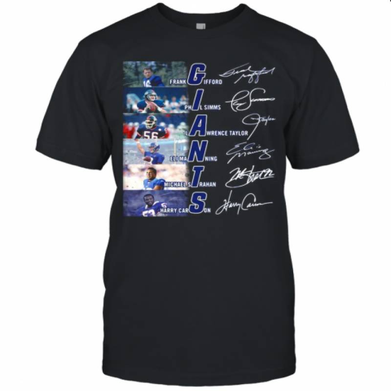 New York Giants Football Players Signatures Unisex Jersey Tee