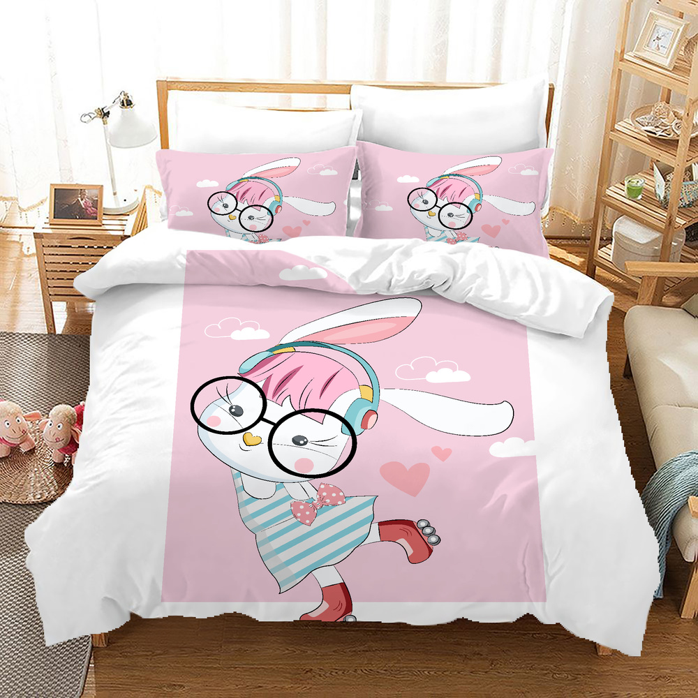 Cartoon Fox Duvet Cover Sets For 3D Kawaii Fish Bedding Sets Quilt Cover 150 Bed Set Twin King Size Bunny Sets