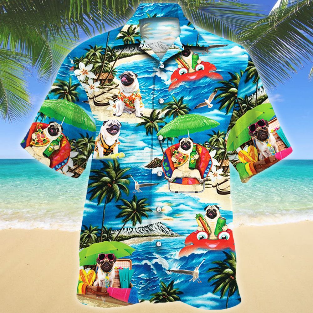 Pug Dog Lovers Beach Vibe Hawaiian Shirt Ha30236