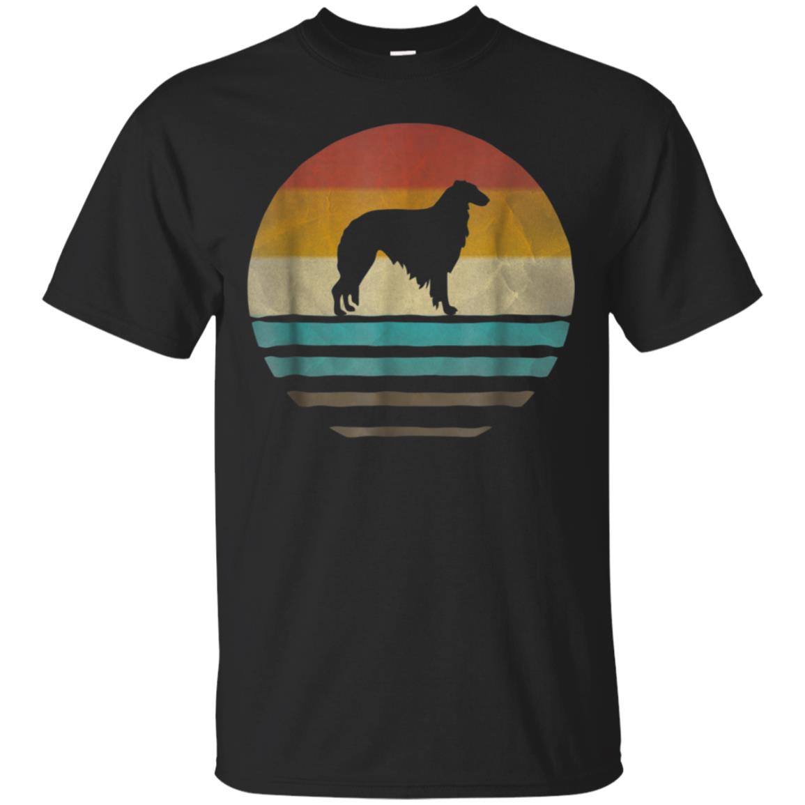 Borzoi Dog Shirt Retro Vintage 70s Silhouette Distressed