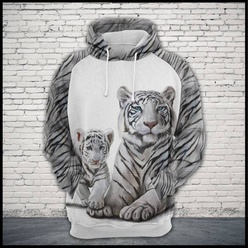 White Tiger Family T1305 – All Over Print Unisex Hoodie