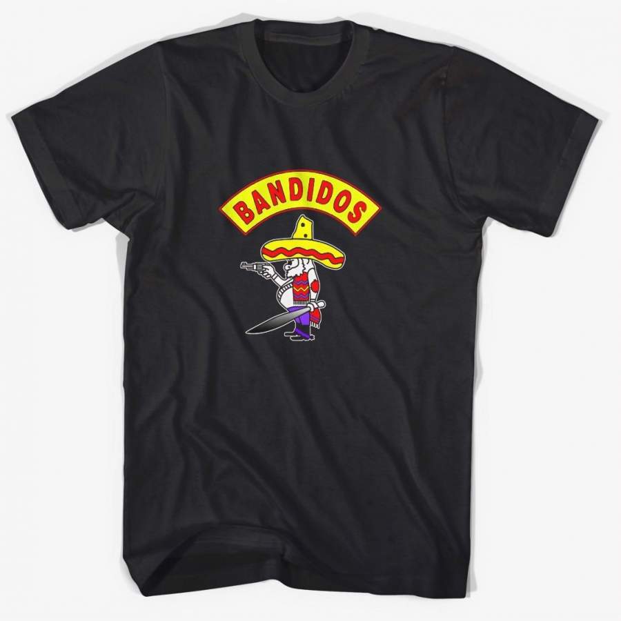 Bandidos Motorcycle Logo T-Shirt Tee Black Size S M L XL 2XL 3XL