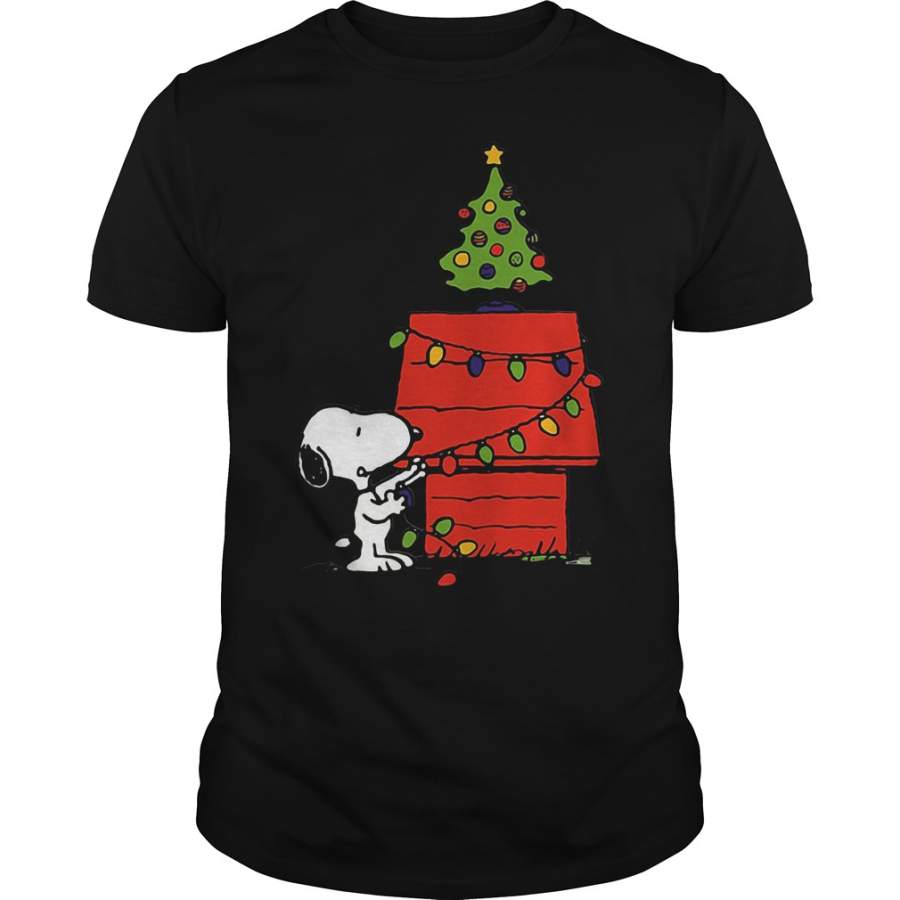 Snoopy House Lights Tree Christmas ugly sweater T-Shirt