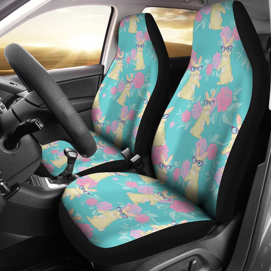 Rabbit Pattern Print Design RB05 Universal Fit Car Seat Covers