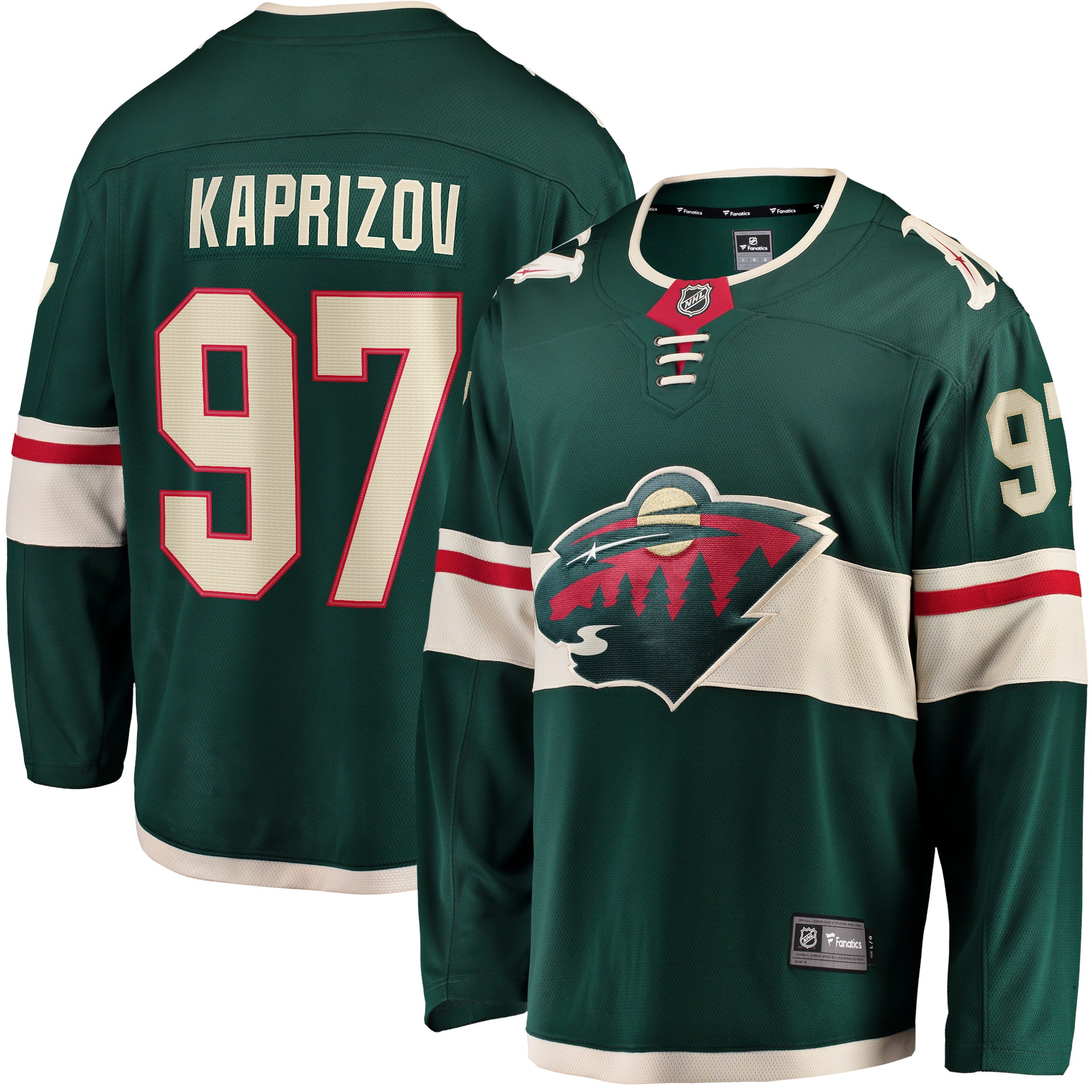 Kirill Kaprizov Minnesota Wild Branded Home Breakaway Replica Jersey – Green