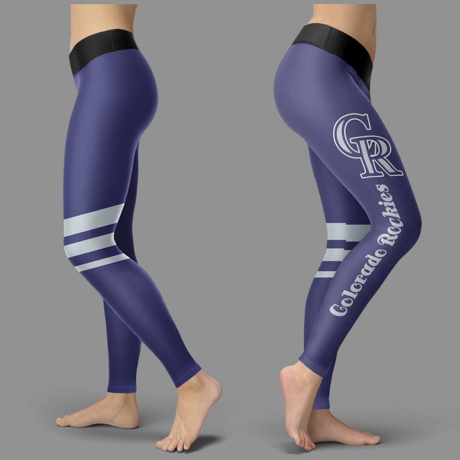 Through Great Logo Spread Body Striped Circle Colorado Rockies Leggings