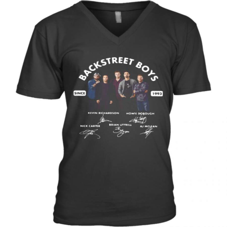 Backstreet Boys Since 1993 Signatures V-Neck T-Shirt