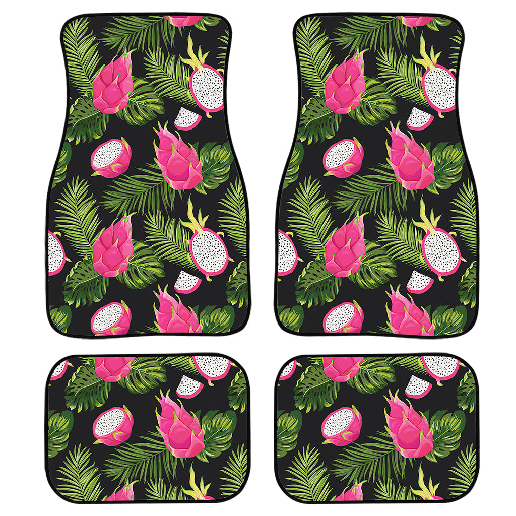 Tropical Pitaya Pattern Print Front And Back Car Floor Mats, Front Car Mat