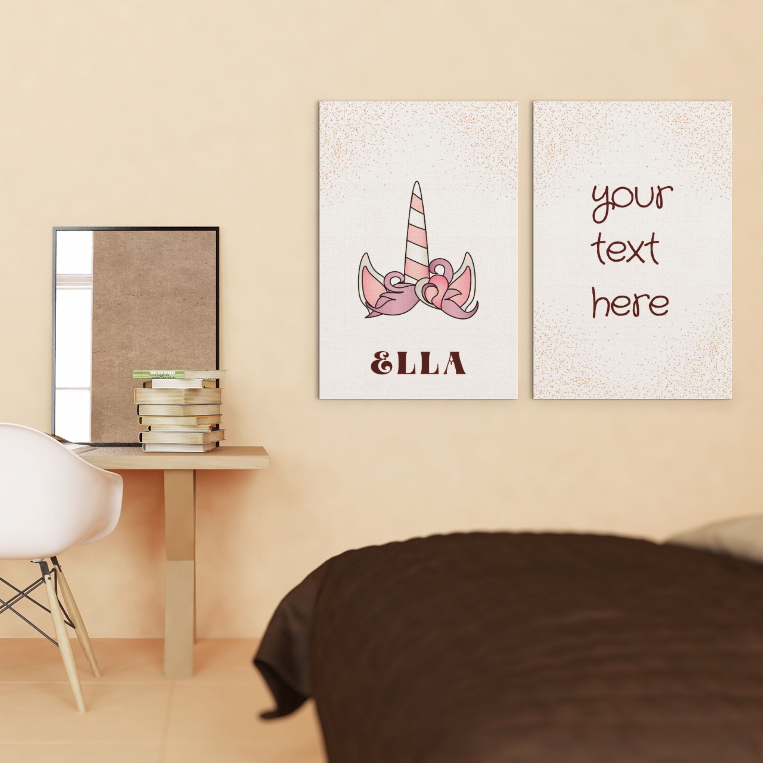 Set Of 2 Unicorn Nursery Wall Decor Canvas Art