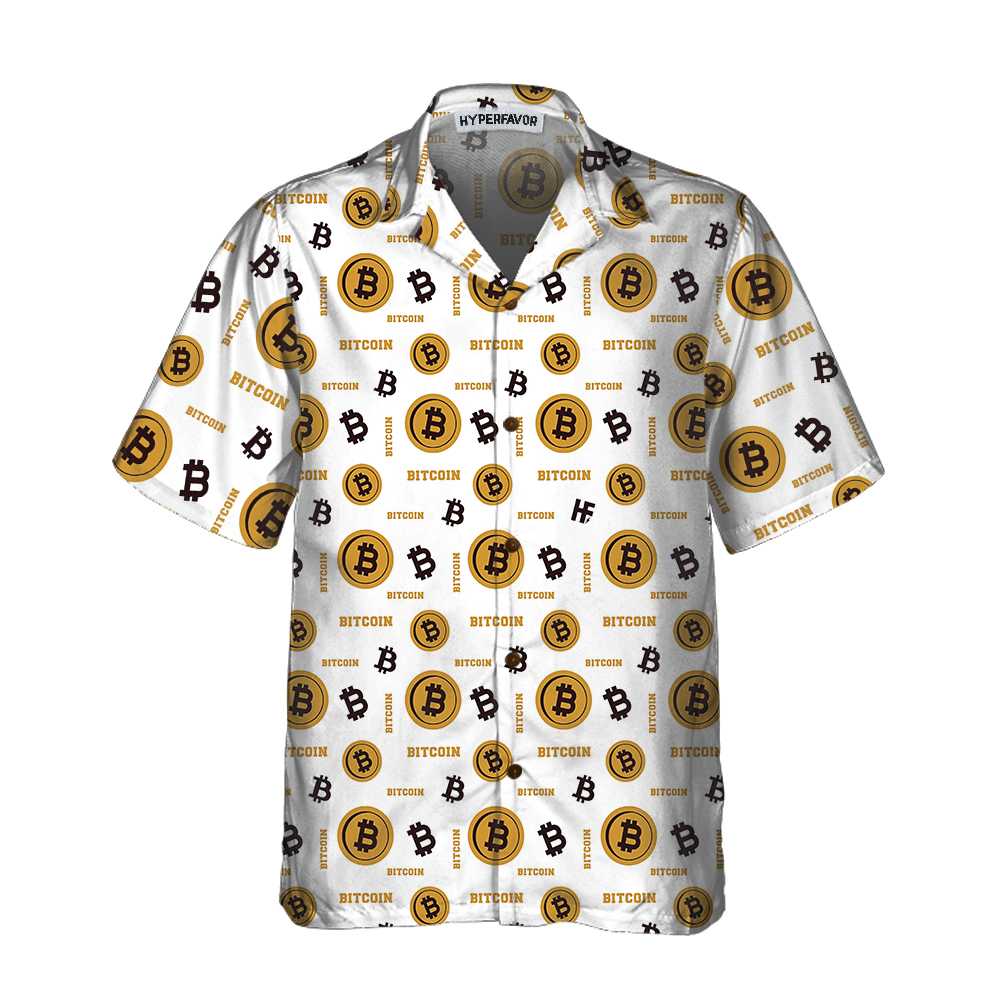 Bitcoin Seamless Pattern In White Background Hawaii Funny Shirt For Men Women Ha34802