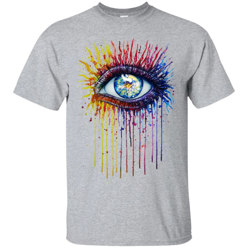 Colorful Eyes Shirt For Minnesota Vikings Fans Cotton T-Shirt