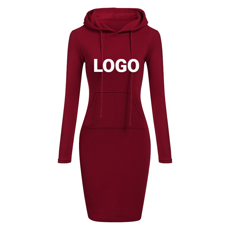 Custom LOGO Women Hoodie Dress Brand Printsd Long Sleeve Hoodie Casual Hooded Jumper Pockets Sweater Tops alx