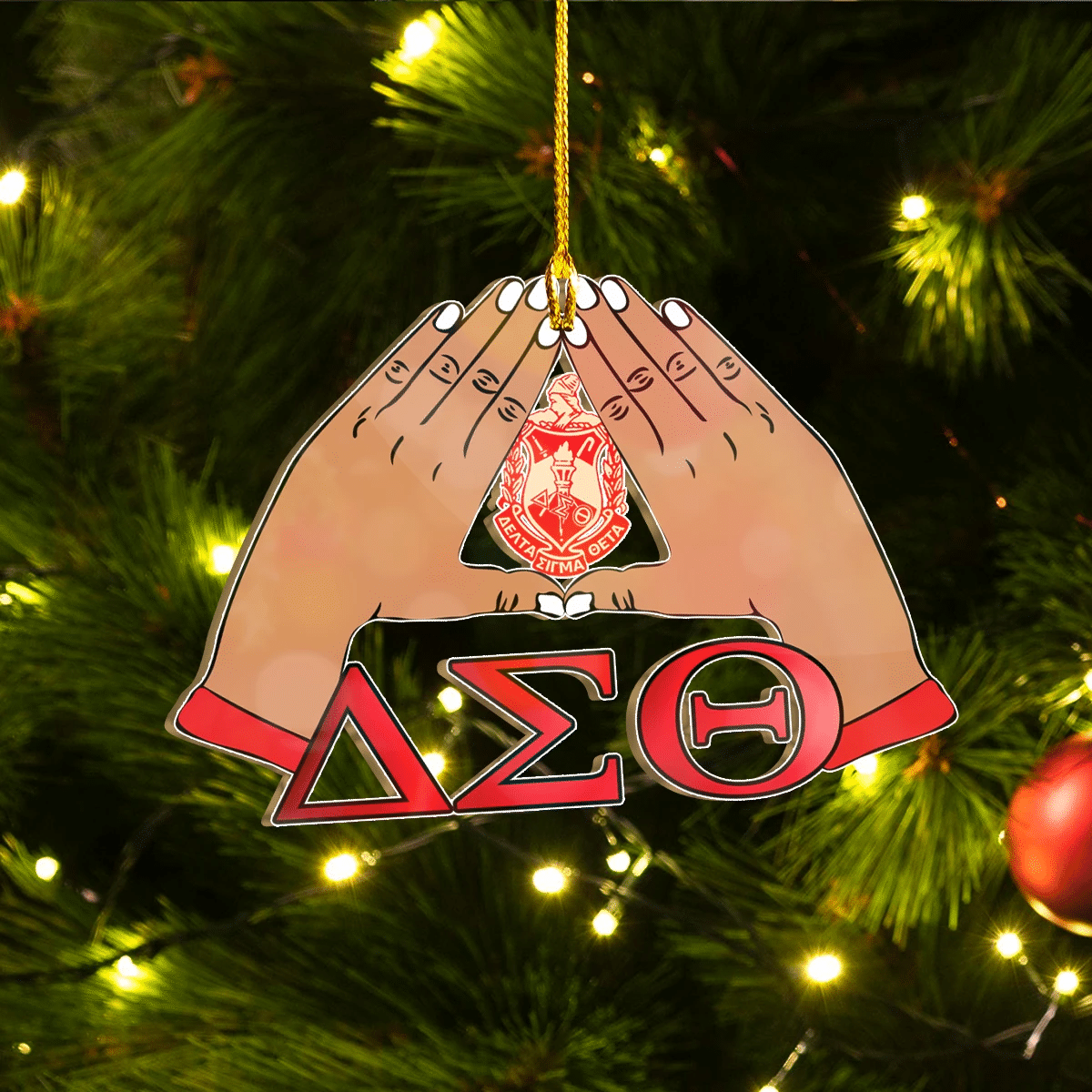 Getteestore Ornament – Delta Sigma Theta Handsign 1 Custom Shape Ornament A31