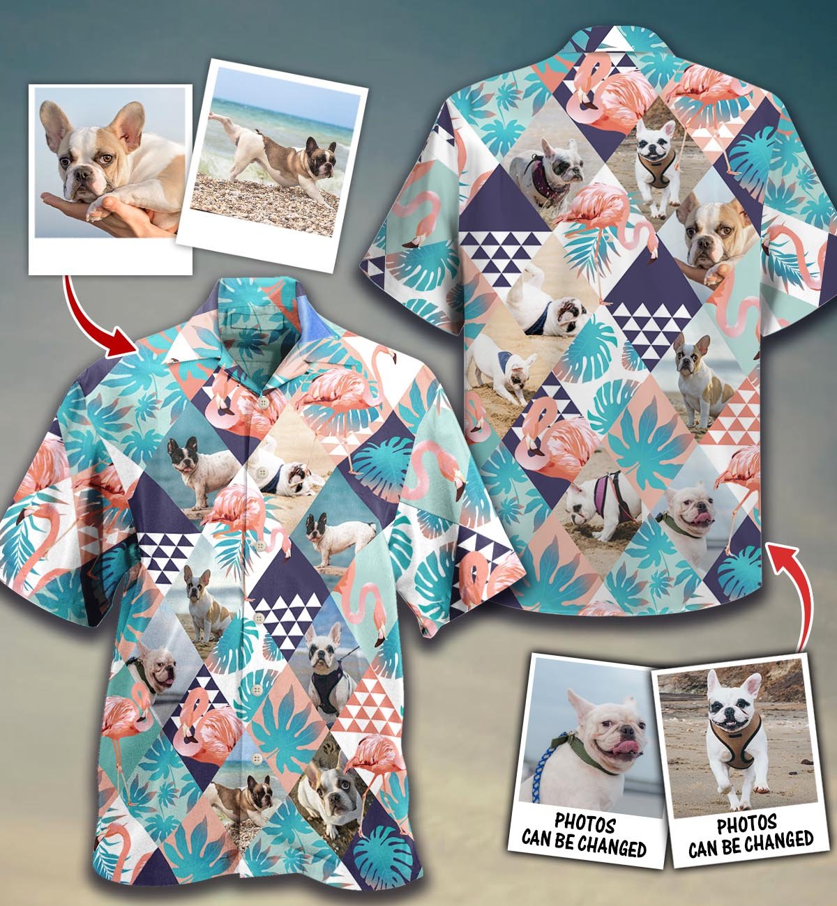 Custom Photo Pet Lover Summer Flamingo All Over Printed Hawaii Shirt Size S Ha56249