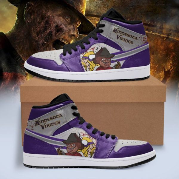 Minnesota Vikings Funny Man Design Air Jordan 1 Mid Printing Shoes Sneaker