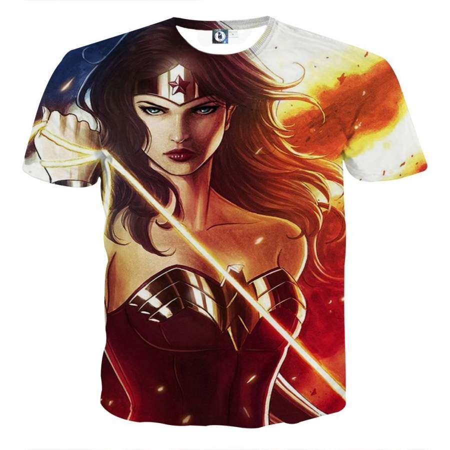 Wonder Woman Tee Nebula 3D Printed Wonder Women T Shirt