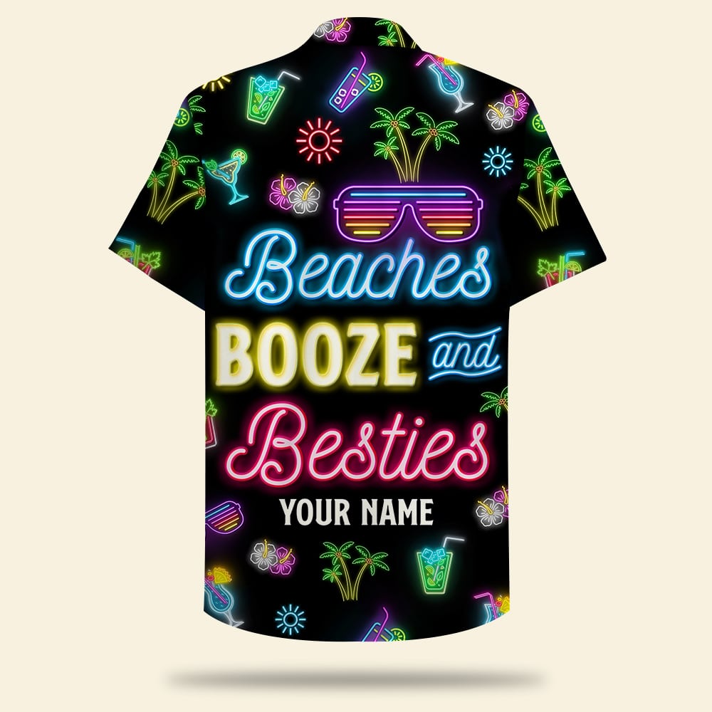 Led Beach Pattern Hawaii Shirt Besties Drunk Beaches Booze And Ha20142