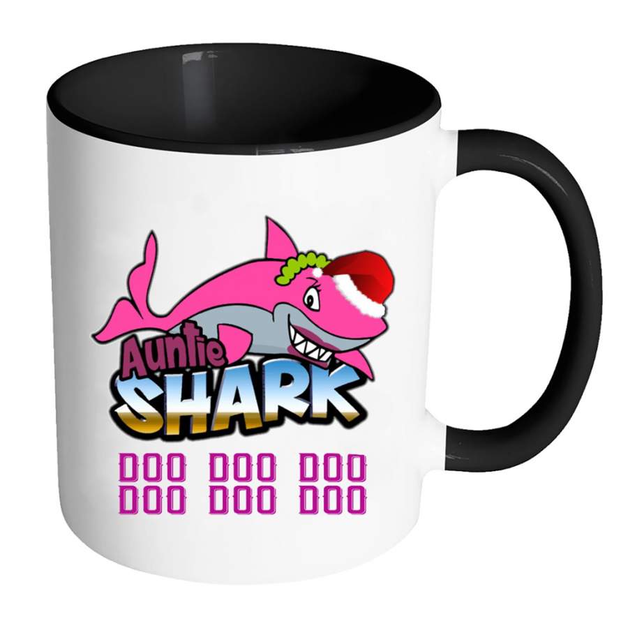 Auntie Shark Doo Doo Doo 1 – Full-Wrap Coffee Colors Accent Mug