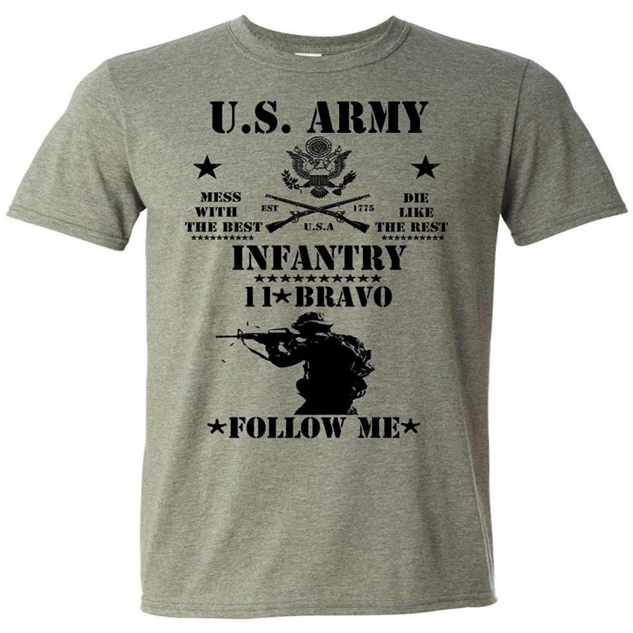 YPS Fashion T-Shirt Men U.S. Army Military Veteran Special Ops Ranger Veteran 11Bravo Ii Funny Print Shirts