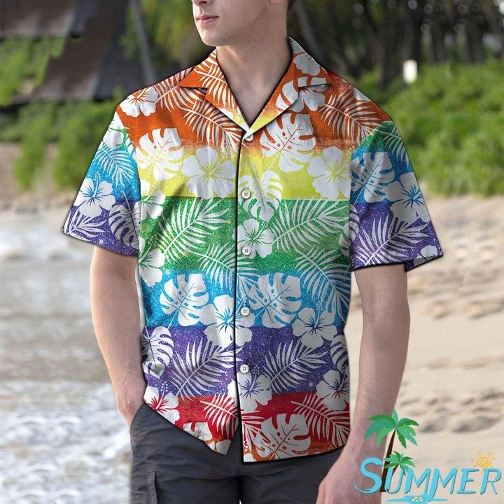 Lgbt Tropical Aloha Hawaii Graphic Print Short Sleeve Hawaii Casual Shirt Ha110039