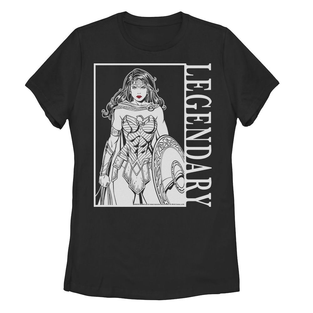 Dc Comics Wonder Woman Legendary Poster Graphic Tee Girl S Blac Shirt