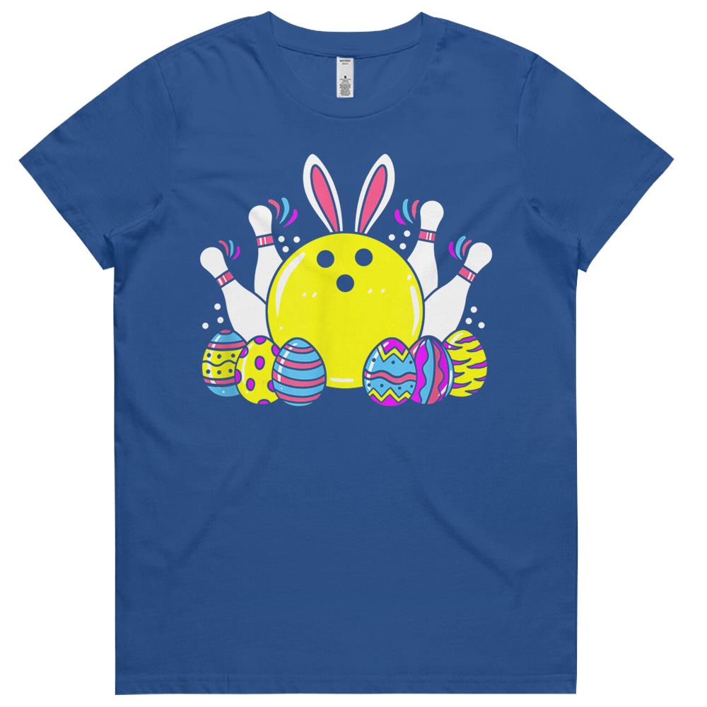 Bowling Easter Bunny Family Matching Bowling Womens Tshirts