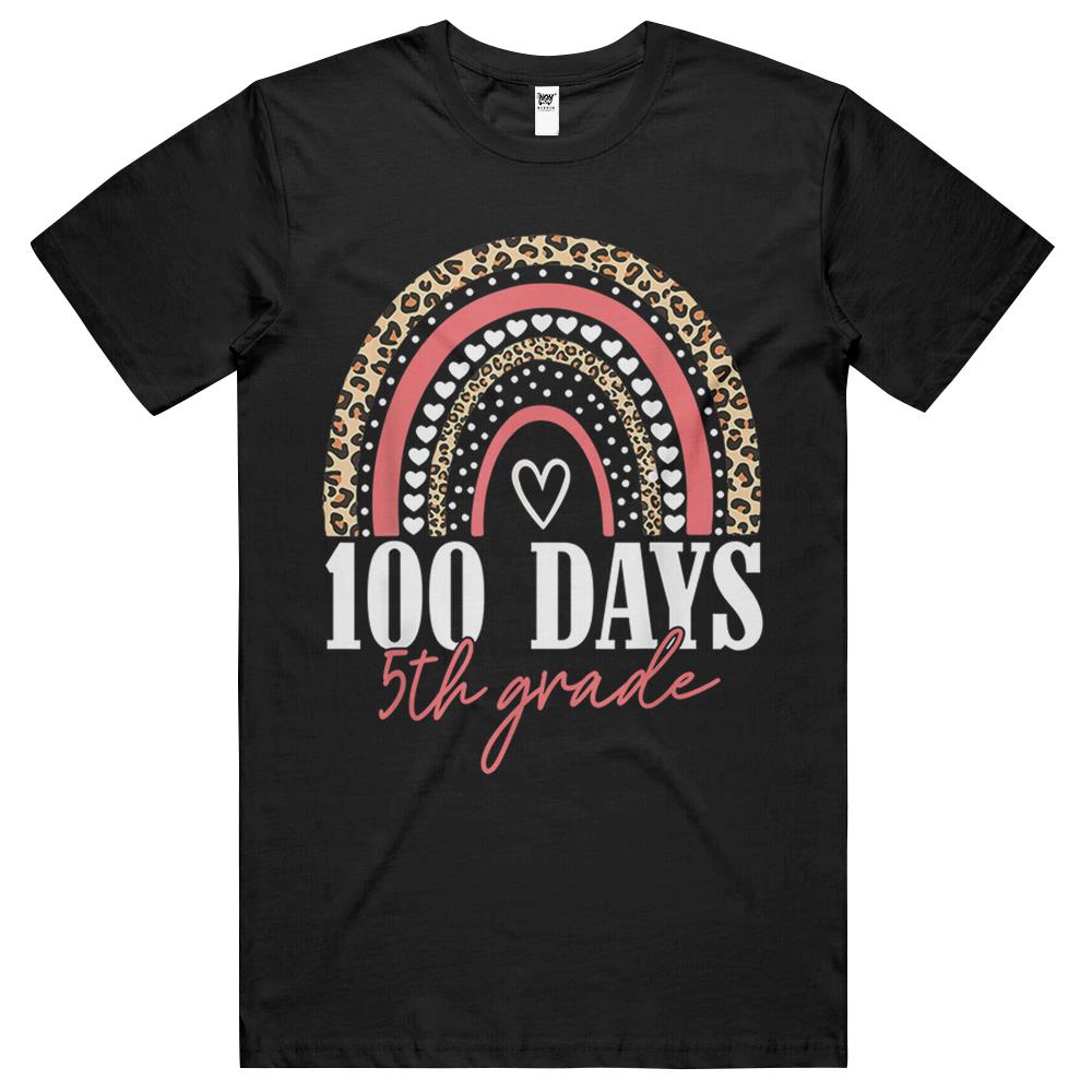 100 Days Smarter Happy 100Th Day Of School Rainbow 5Th Grade T Shirts