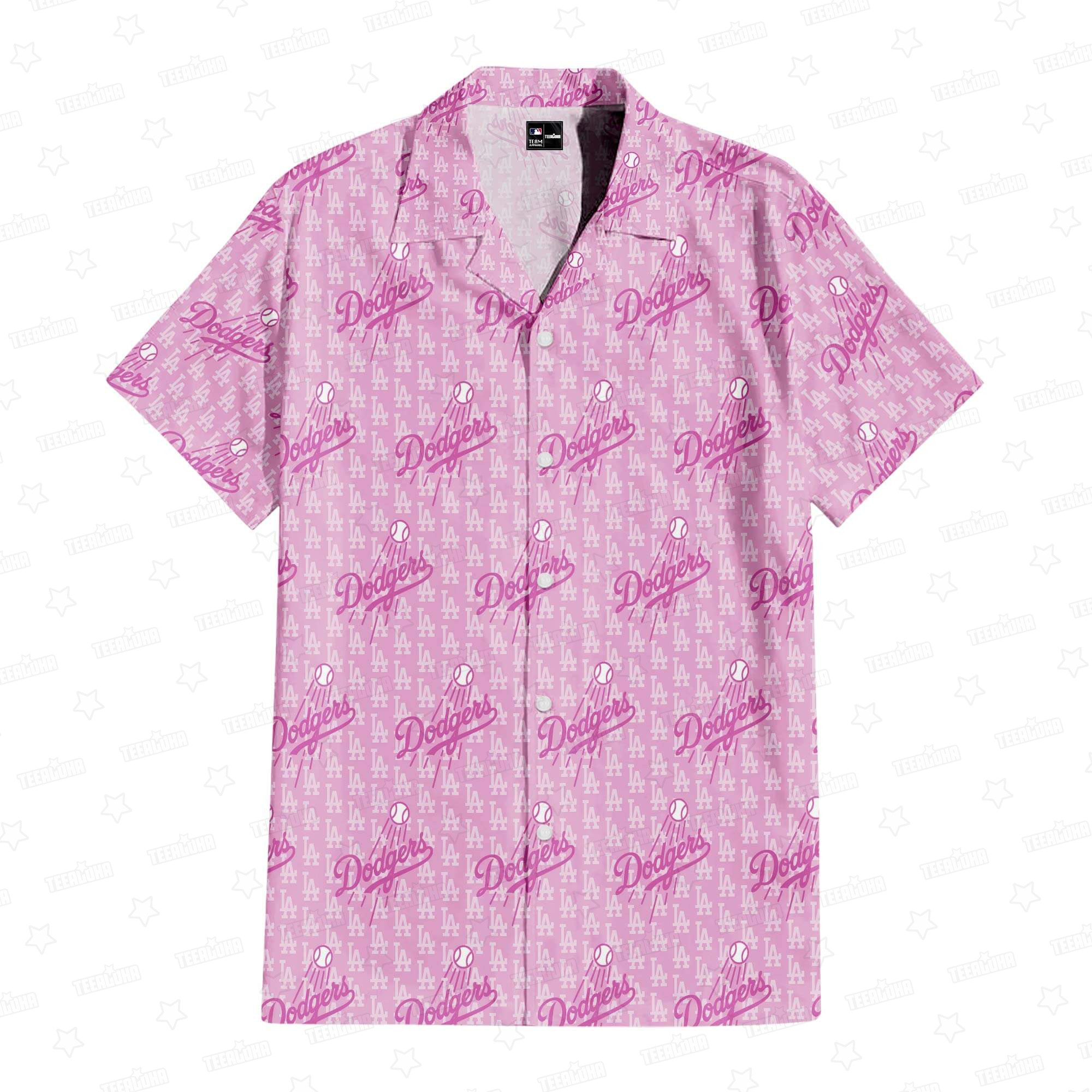 Los Angeles Dodgers Pink Paradise Hawaiian Shirt