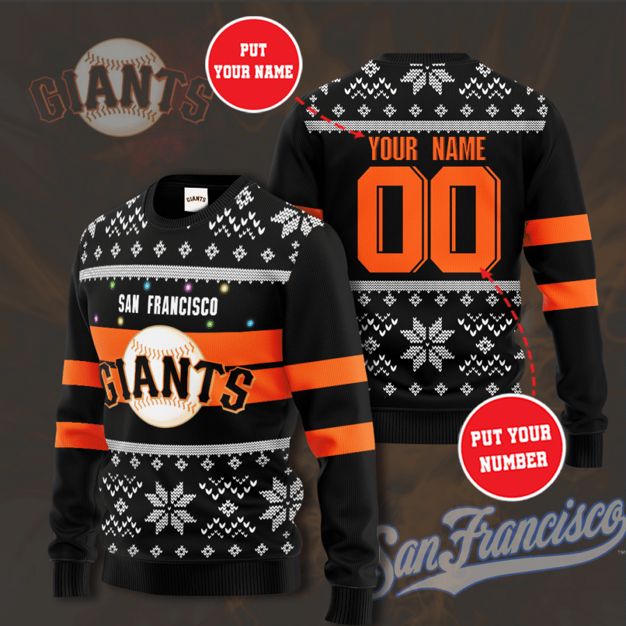 Personalized San Francisco Giants Christmas Pattern All Over Print 3D Sweatshirt – Black-Tph