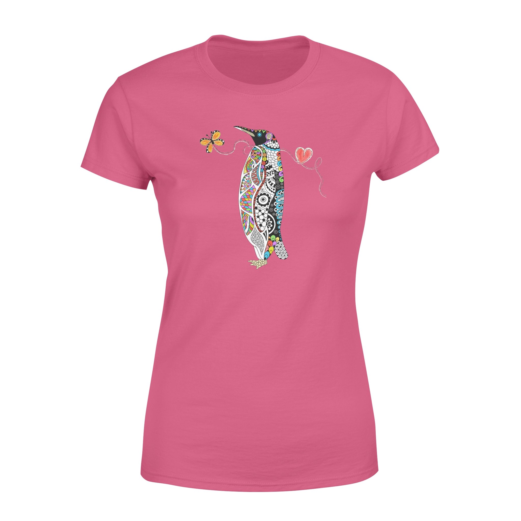 Zentangle rainbow penguin – Standard Women’s T-shirt, Gift for you, gift for her, gift for penguin lover