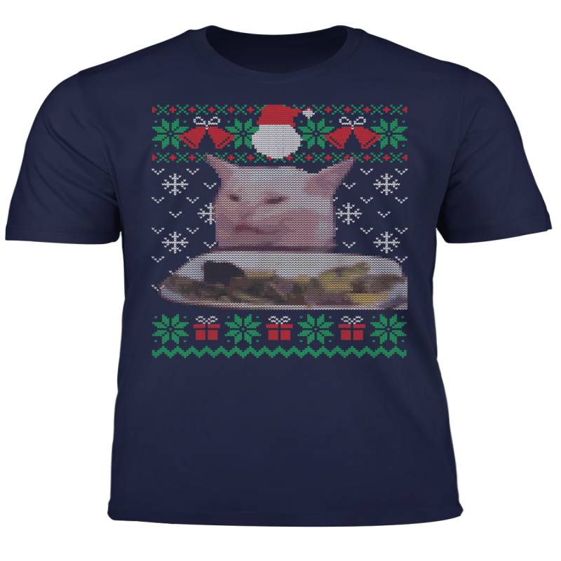 Woman Yelling At Cat Meme Ugly Christmas Sweater T Shirt