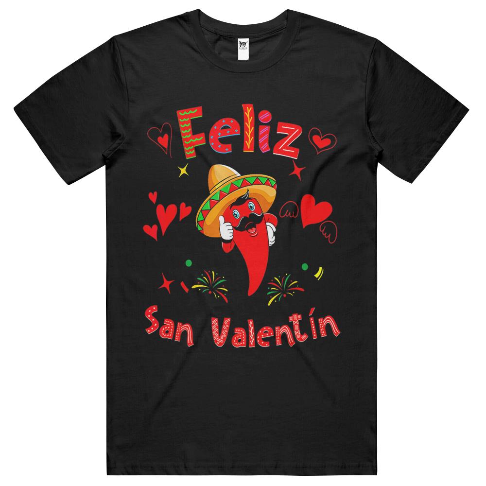 Feliz San Valentín Mexican Fiesta Hot Pepper Valentines Day T Shirts