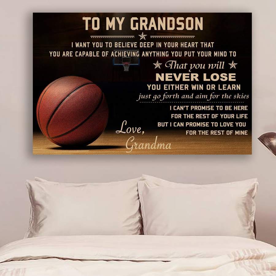 BASKETBALL POSTER – GRANDMA TO GRANDSON – NEVER LOSE