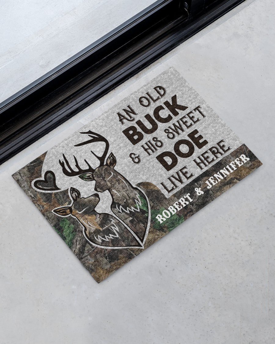 Tmarc Tee Personalized Deer Camo Old Buck Sweet Doe Doormat 16112101.Cxt