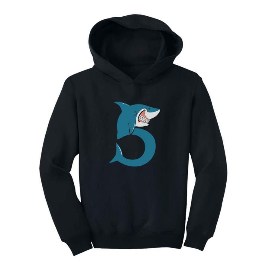 5th Birthday Shark Five Year Old Toddler Hoodie