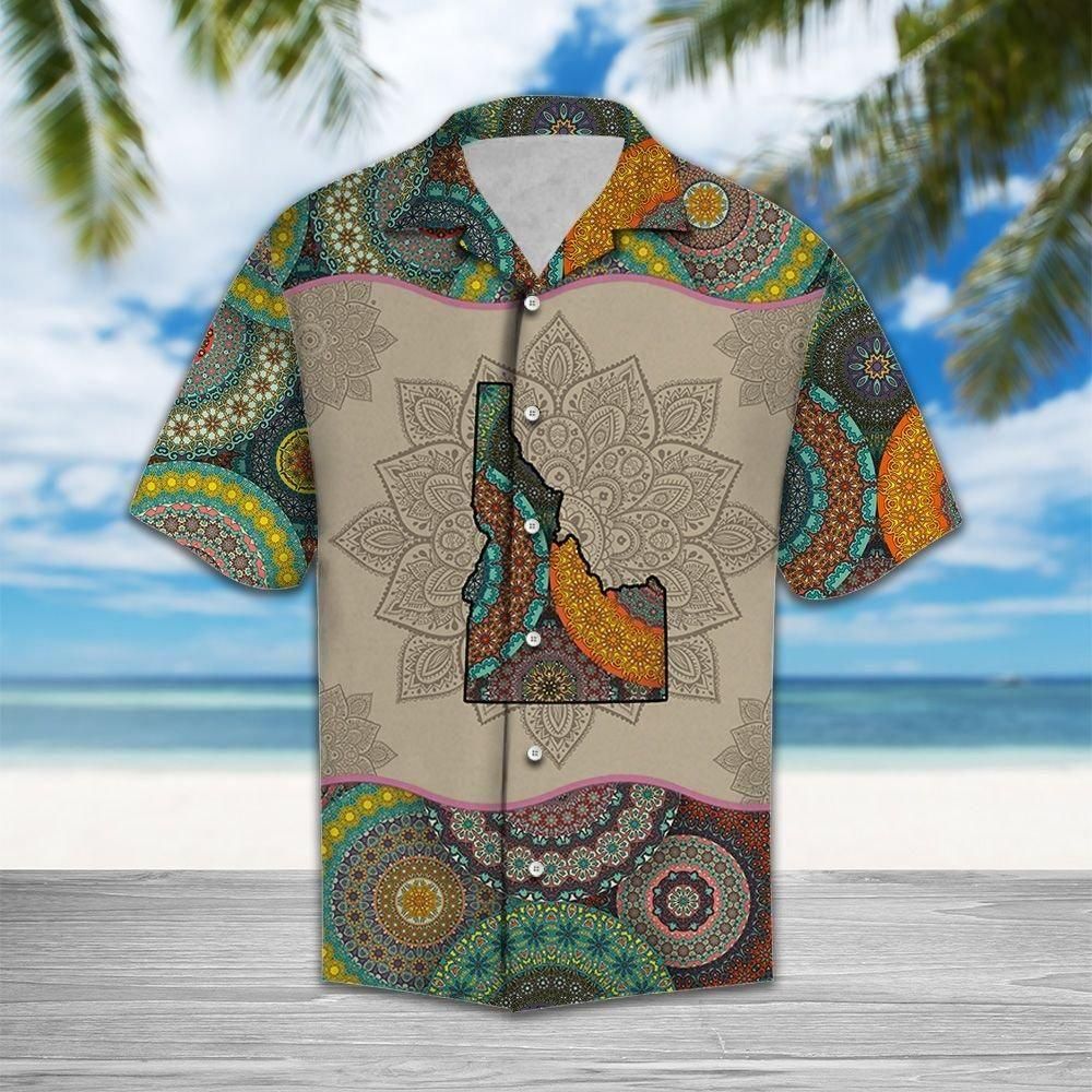 Awesome Idaho Mandala Aloha Hawaiian Shirt Colorful Short Sleeve Summer Beach Casual Shirt For Men And Women