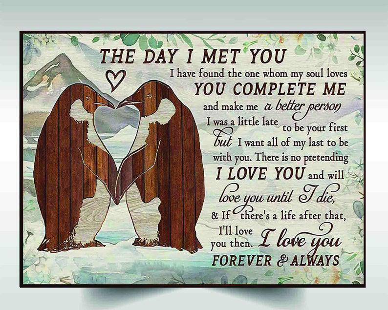 Penguins Canvas Poster The Day I Met You I Have Found The One