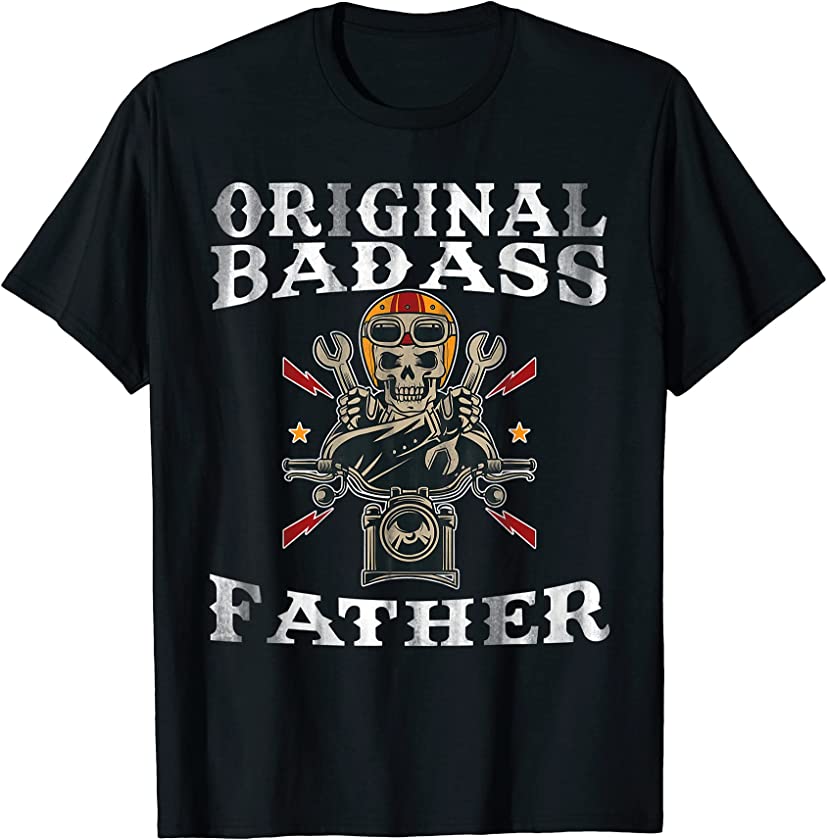 Vintage Original Badass Father Motorbike Fathers Day 2021 T-Shirt