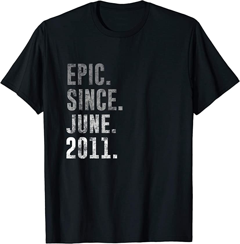 2011 10 Epic Since June 2011 10th Birthday Retro Vintage T-Shirt