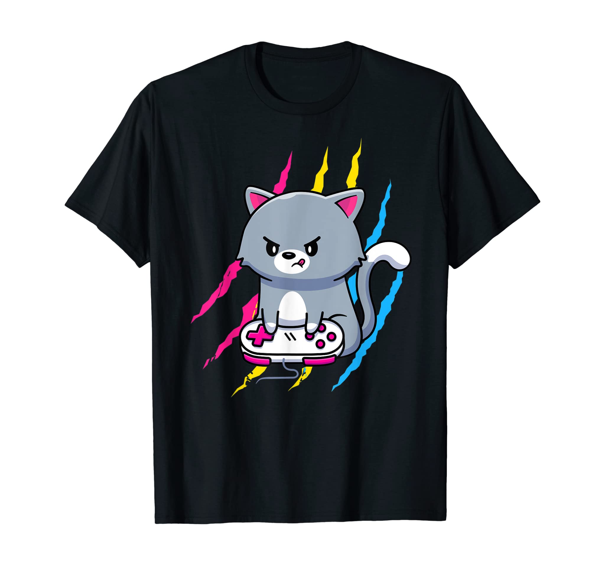 Pansexual Gaymer Geek Pride Lgbt Video Game Lover Gift Cat T-Shirt