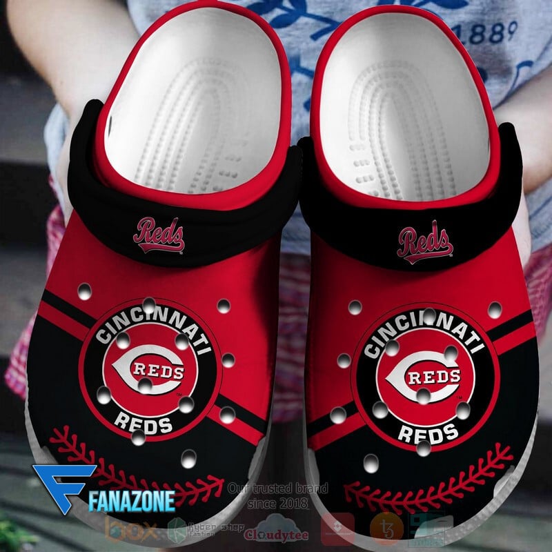 Cincinnati Reds Red-Black MLB Sport Crocss Clogs Crocband Shoes Comfortable For Men Women and Kids