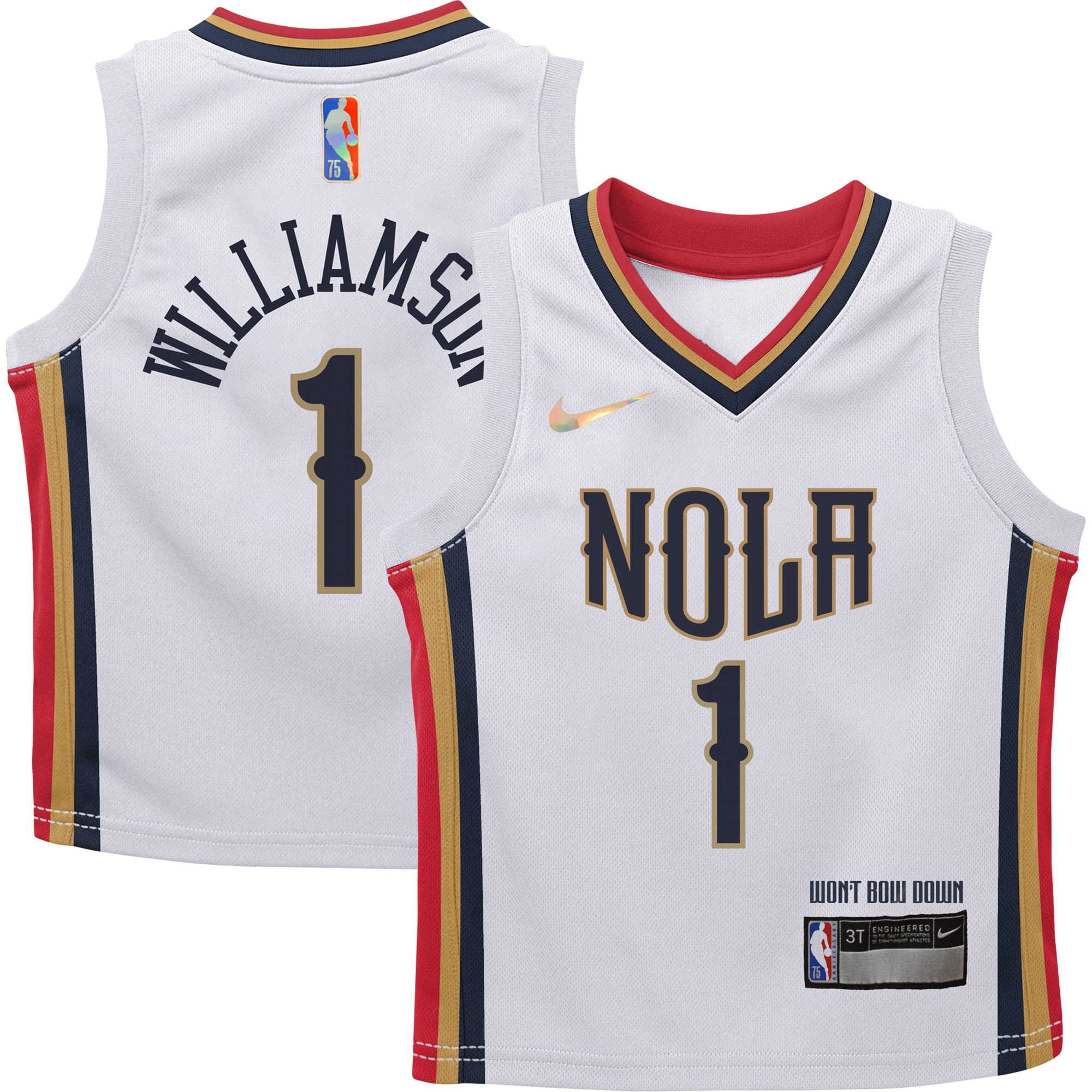 Zion Williamson New Orleans Pelicans Toddler 2021/22 City Edition Replica Jersey – White NBA