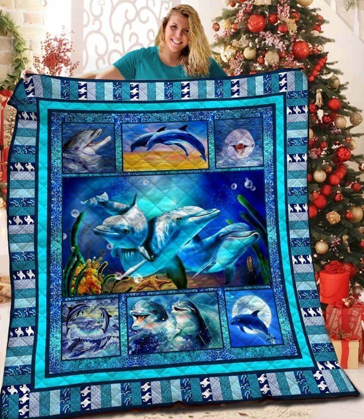 Dolphin Ocean Quilt Blanket