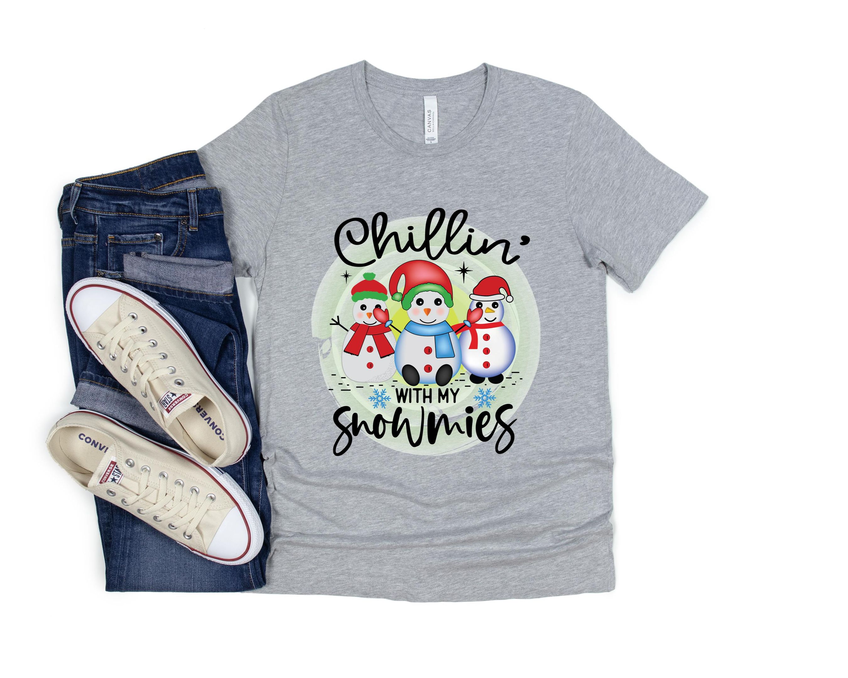 Chillin’ With My Snowmies Shirt, Winter Shirt, Frosty Shirt, Snowman Shirt, Christmas Snowman Shirt, Frosty The Snowman, Cozy Season Shirt