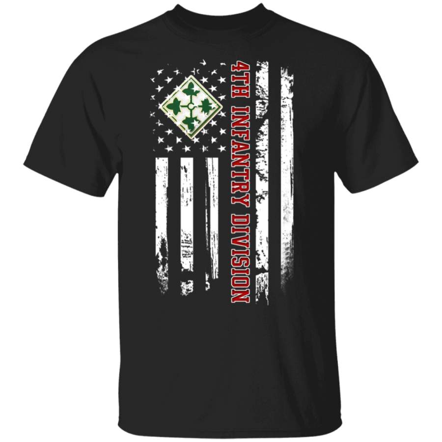 4th Infantry Division Veteran American Flag Father’s Day Veteran’s Day Tshirt