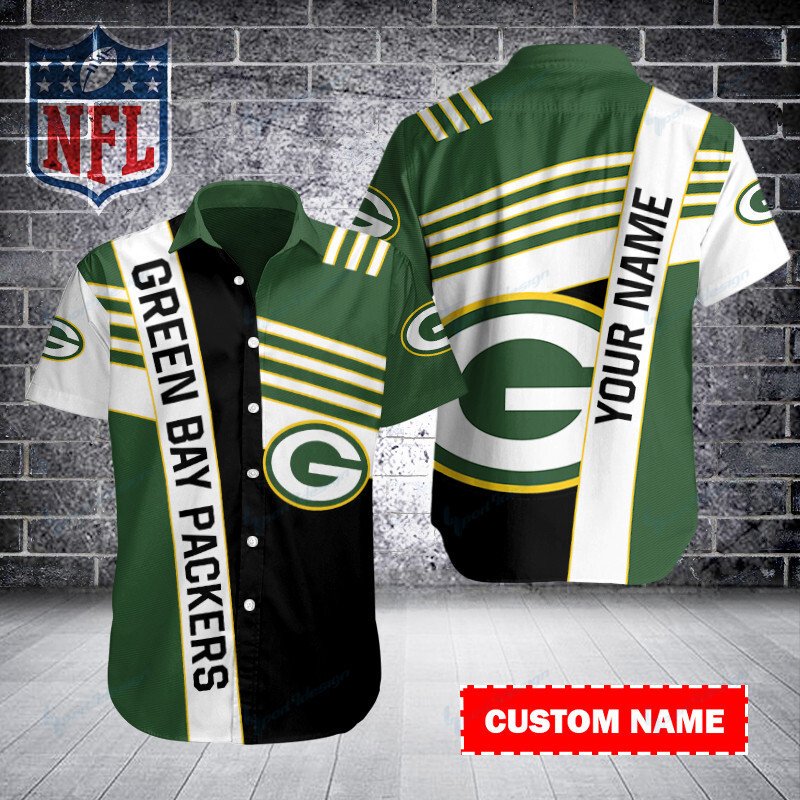 Green Bay Packers Personalized Button Shirt Bb235