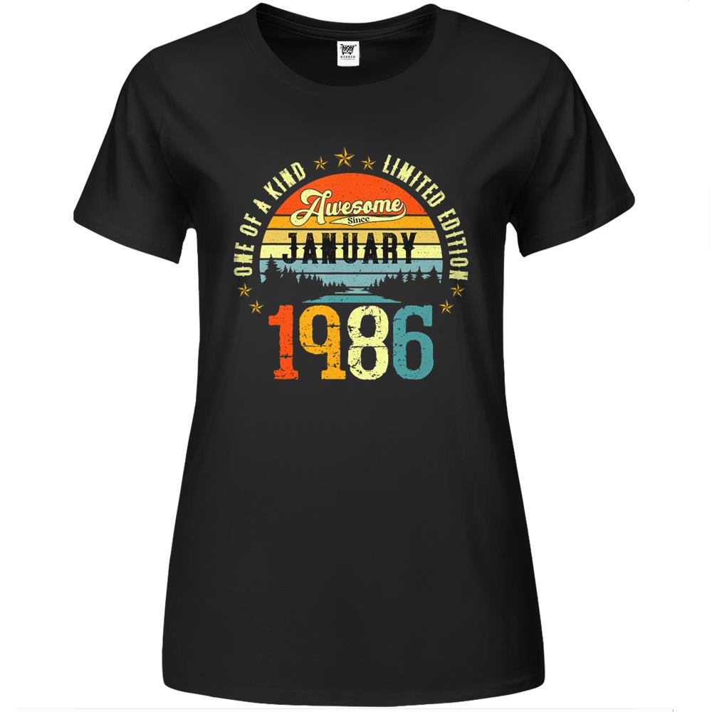 Awesome Since January 1986 Vintage 36Th Birthday Premium Womens T Shirts