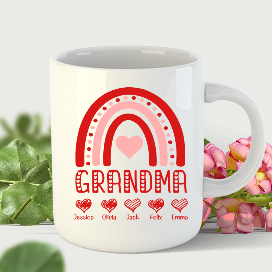 Grandma Heart Rainbow Valentine Mug